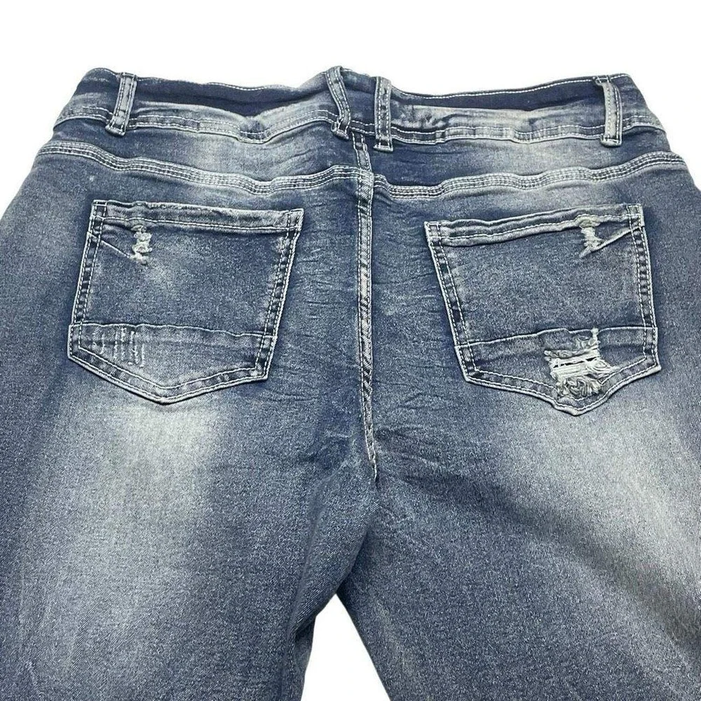 Medium Wash Fitted Stretch Boot Cut Jeans